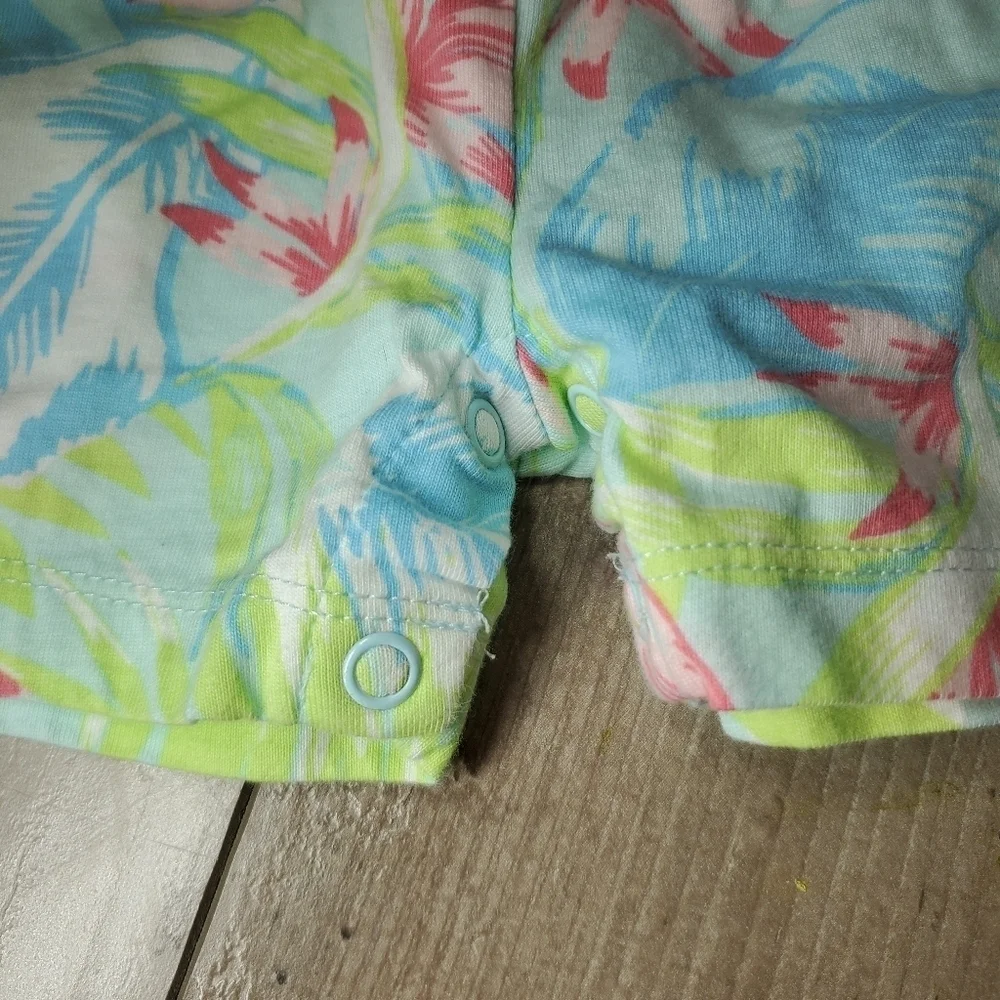 Carter's Blue Tropical Floral Romper Baby Girl Size 3 Months NWOT